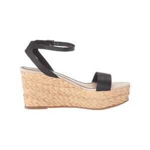 SPLENDID Womens Black 2" Platform Marie Toe Wedge Leather Espadrille Shoes 10 M